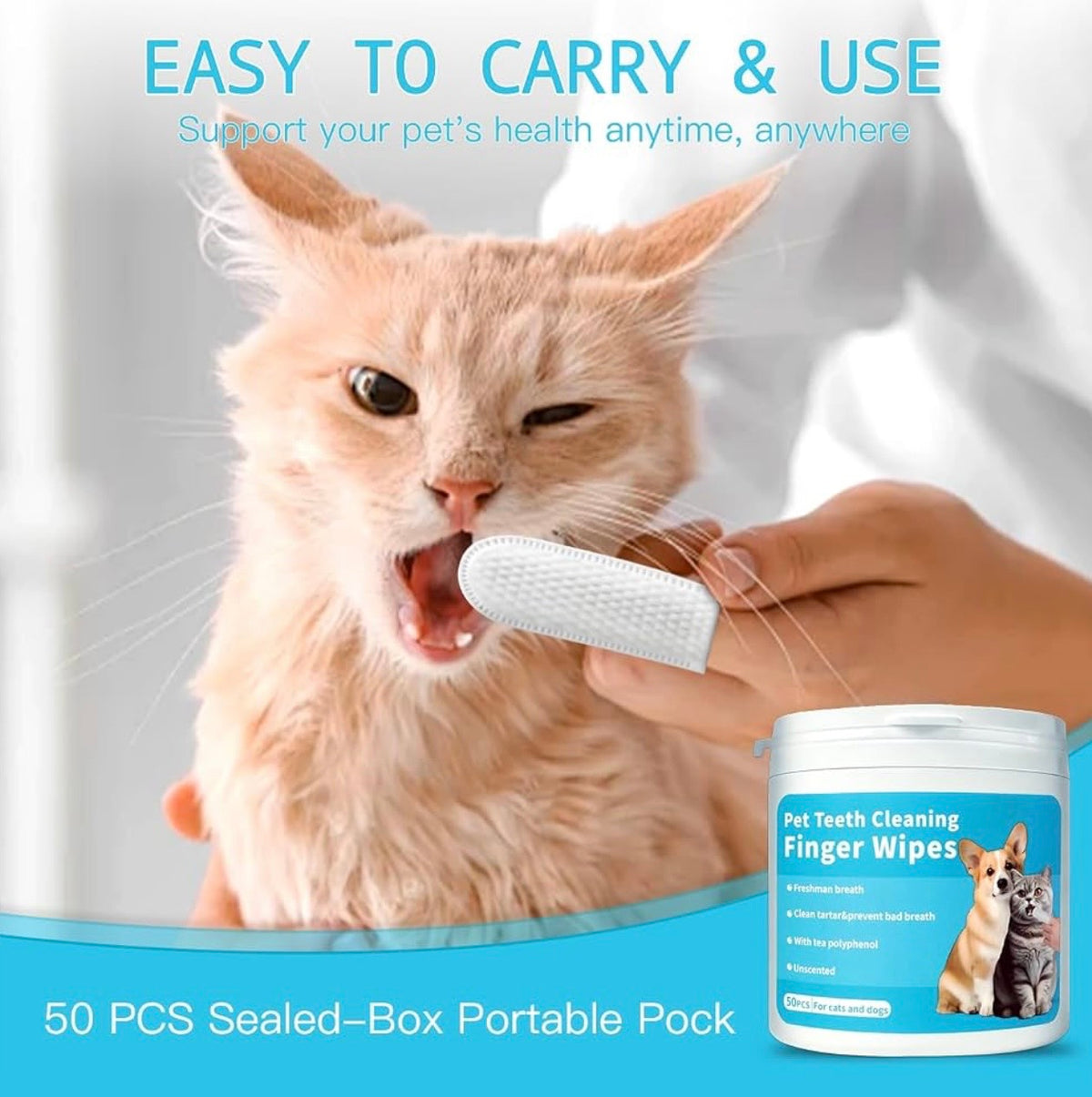 PetHaven FreshSmile™ Dental Finger Wipes