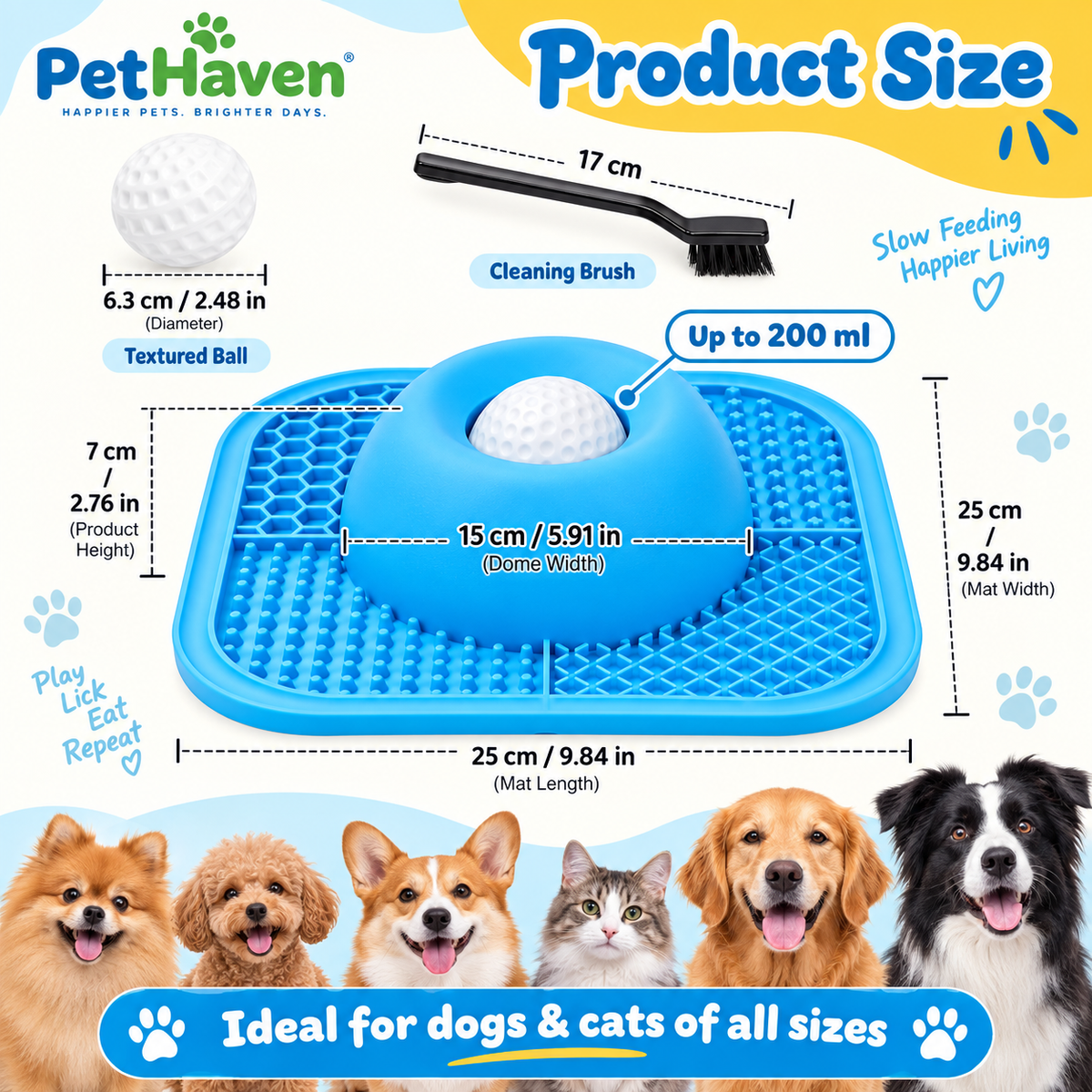 PetHaven PawPace™
2-in-1 Slow Feeder & Lick Mat