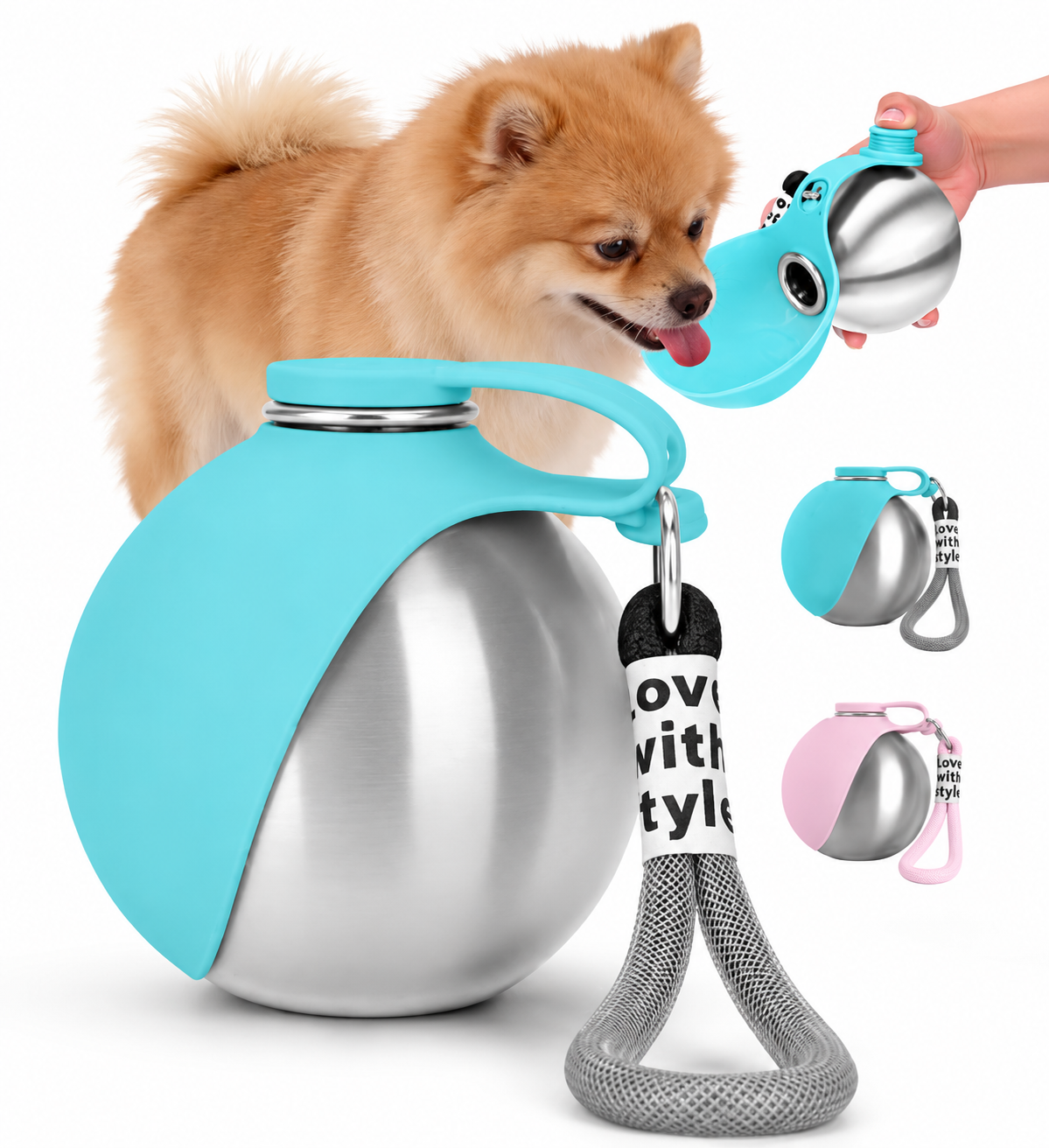 Portable Dog Water Bottle – Leakproof Travel Pet Water Dispenser (285ml)